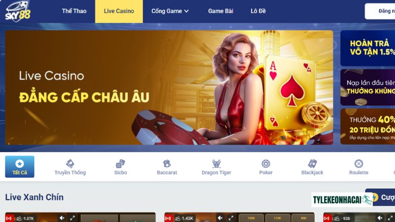 Game Live Casino đặc sắc
